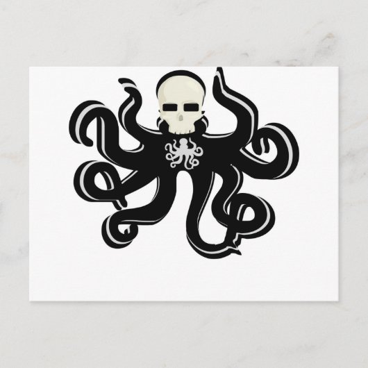 KRAKEN SKULL TATTOO ART DRUCKEN POSTKARTE (Vorderseite)
