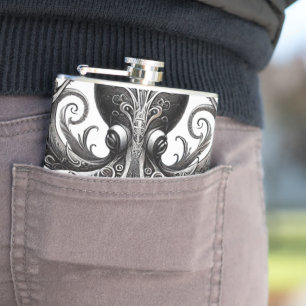 Kraken Steampunk Octopus Verziert Black Flachmann