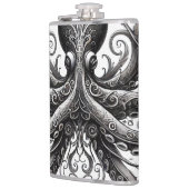 Kraken Steampunk Octopus Verziert Black Flachmann (Links)