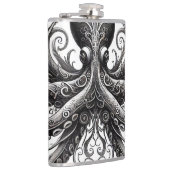 Kraken Steampunk Octopus Verziert Black Flachmann (Rechts)