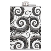 Kraken Steampunk Octopus Verziert Black Flachmann (Rückseite)