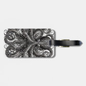Kraken Steampunk Octopus Verziert Black Gepäckanhänger (Rückseite horizontal)
