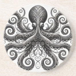 Kraken Steampunk Octopus Verziert Black Getränkeuntersetzer