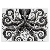 Kraken Steampunk Octopus Verziert Black Große Geschenktüte (Vorderseite)