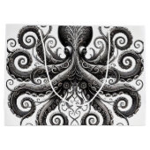 Kraken Steampunk Octopus Verziert Black Große Geschenktüte (Rückseite)