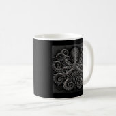Kraken Steampunk Octopus Verziert Black Kaffeetasse (VorderseiteRechts)