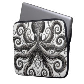 Kraken Steampunk Octopus Verziert Black Laptopschutzhülle (Vorderseite Links)