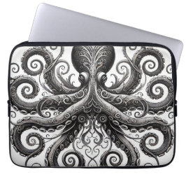 Kraken Steampunk Octopus Verziert Black Laptopschutzhülle