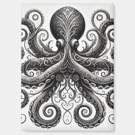 Kraken Steampunk Octopus Verziert Black Magnet