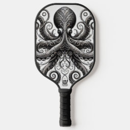 Kraken Steampunk Octopus Verziert Black Pickleball Schläger