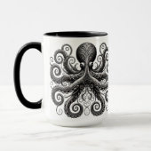 Kraken Steampunk Octopus Verziert Black Tasse (Links)