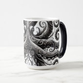 Kraken Steampunk Octopus Verziert Black Verwandlungstasse (VorderseiteRechts)