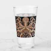 Kraken Steampunk Octopus Verziert Gold und Black Glas (Vorderseite)