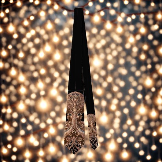 Kraken Steampunk Octopus Verziert Gold und Black Krawatte