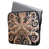 Kraken Steampunk Octopus Verziert Gold und Black Laptopschutzhülle (Vorderseite Links)