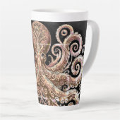 Kraken Steampunk Octopus Verziert Gold und Black Milchtasse (Rechte Ecke)