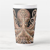 Kraken Steampunk Octopus Verziert Gold und Black Milchtasse (Vorderseite)