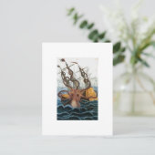 Kraken Steampunk Octopus Vintag Postkarte (Stehend Vorderseite)