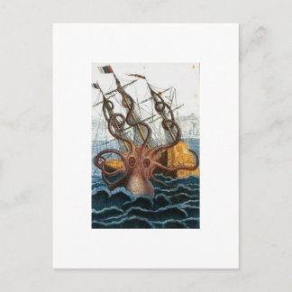 Kraken Steampunk Octopus Vintag Postkarte
