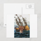Kraken Steampunk Octopus Vintag Postkarte (Vorne/Hinten)