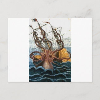 Kraken Steampunk Octopus Vintag Postkarte