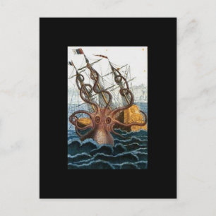 Kraken Steampunk Octopus Vintag Postkarte
