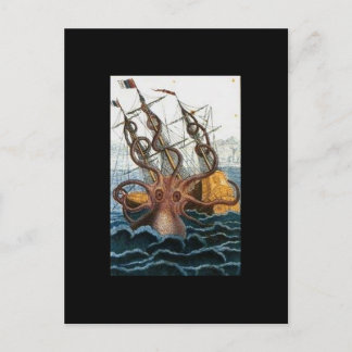 Kraken Steampunk Octopus Vintag Postkarte