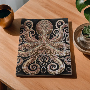 Kraken Steampunk Oktopus Verziert Gold Schwarz Seidenpapier