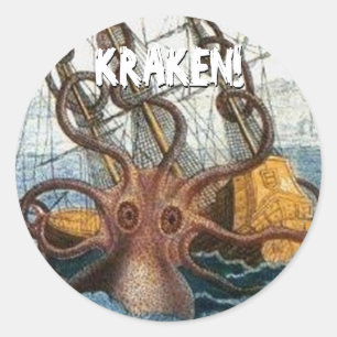 Kraken Steampunk Oktopus Vintage Runder Aufkleber