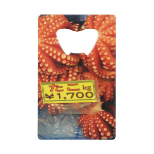 Kraken Tako たこ Tsukiji-Fischmarkt, Tokio, Japan Geldkarten Flaschenöffner