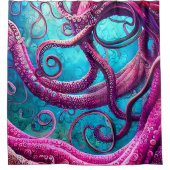 Kraken Tentacles Pink Octopus Duschvorhang (Vorderseite)