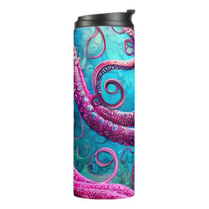 Kraken Tentacles Pink Octopus Thermosbecher