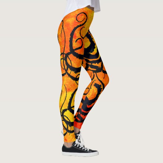 Kraken - Tentakel am Feuer - Leggings (Rechts)