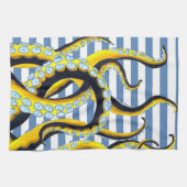 Kraken-Tentakel-blaue Streifen Geschirrtuch (Horizontal)