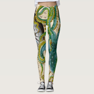 Kraken-Tentakel-Kompass-Musik Leggings