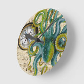 Kraken-Tentakel-Kompass-Musik Runde Wanduhr (Winkel)