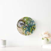 Kraken-Tentakel-Kompass-Musik Runde Wanduhr (Zuhause)