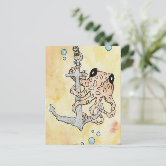 Kraken und Anker Postkarte (Stehend Vorderseite)