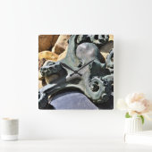 Kraken- und Felsenstrand Quadratische Wanduhr (Zuhause)