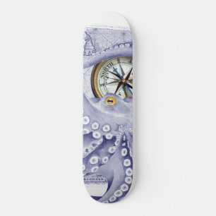 Kraken und Kompasse Lila Skateboard