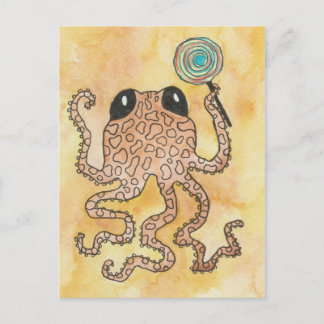 Kraken und Lollypop Postkarte