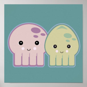 Kraken und Tintenfisch Poster