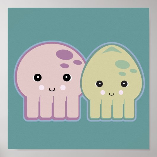 Kraken und Tintenfisch Poster (Vorne)