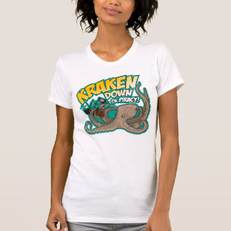 Kraken unten auf Piraterie T-Shirt