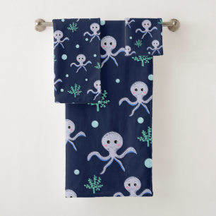 Kraken unter dem Meereskidsmuster Badhandtuch Set