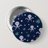 Kraken unter dem Meereskidsmuster Button (Vorne & Hinten)