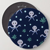 Kraken unter dem Meereskidsmuster Button (Vorne & Hinten)