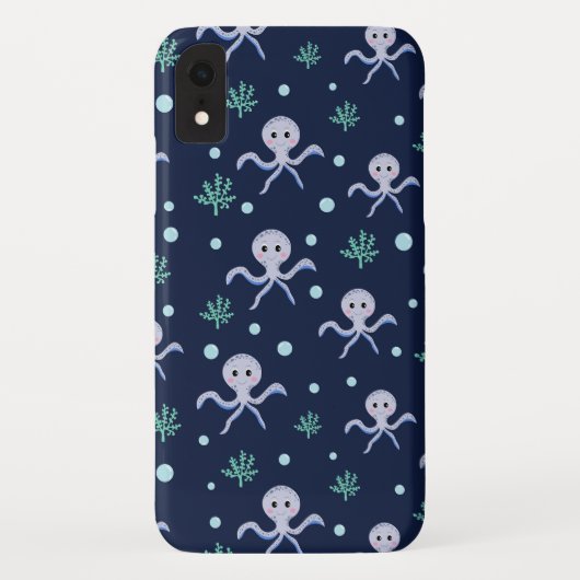 Kraken unter dem Meereskidsmuster Case-Mate iPhone Hülle (Rückseite)
