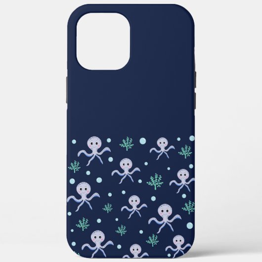 Kraken unter dem Meereskidsmuster Case-Mate iPhone Hülle (Rückseite)