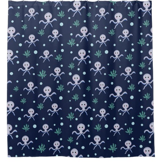 Kraken unter dem Meereskidsmuster Duschvorhang (Vorderseite)